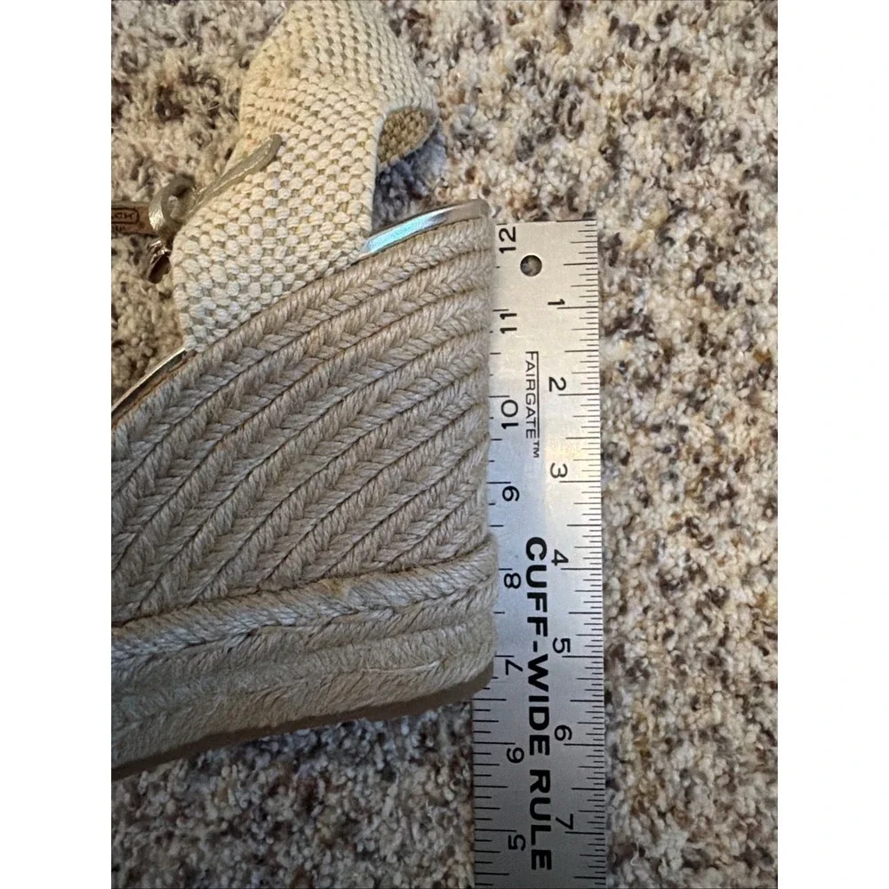 Coach New  Espadrille Beige Brown 1 1/4